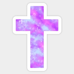 Pastel Nebula Cross Sticker